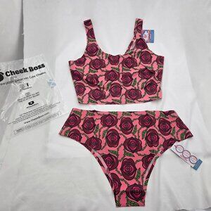 NWT Cheek Boss Valentines Rose Set Cheeky Panty & Bralette XL
